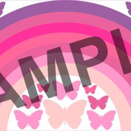 Pastel Rainbow & Butterflies Pink Purple Wall Sticker Kit Nursery Decal - thumbnail 2