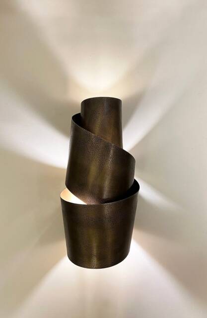 Lvira Handmade Wall Sconce - Unique Pattern Lighting, Mid Century Home Decor, Folded Metal Lighting For Sculptural Feeling - image 1