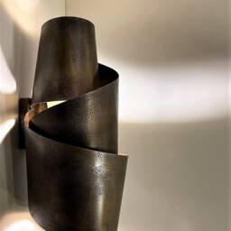 Lvira Handmade Wall Sconce - Unique Pattern Lighting, Mid Century Home Decor, Folded Metal Lighting For Sculptural Feeling - thumbnail 3
