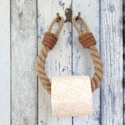 Jute Rope Toilet Paper Holder Nautical Bathroom Decor - thumbnail 2