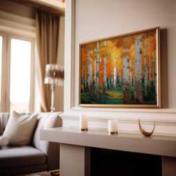 Gustav Klimt Abstract Wall Art, Landscape Painting, Unframed Geometric Forest Living Room Decor - thumbnail 2