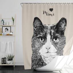 Custom Shower Curtain, Pet Dog Personalized Bath Portrait Curtain - thumbnail 2
