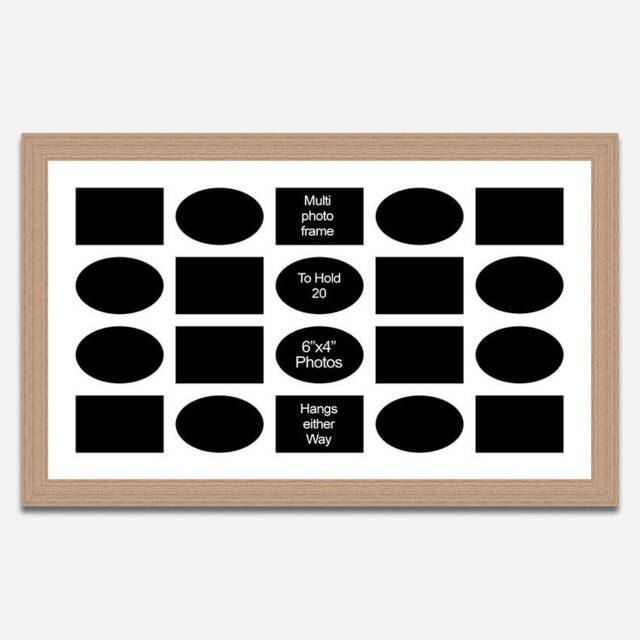 Large Oak Veneer Collage Frame - Multi-Photo, Holds 20 6x4 Photos - image 1