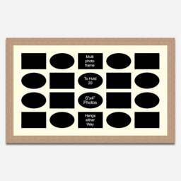 Large Oak Veneer Collage Frame - Multi-Photo, Holds 20 6x4 Photos - thumbnail 2