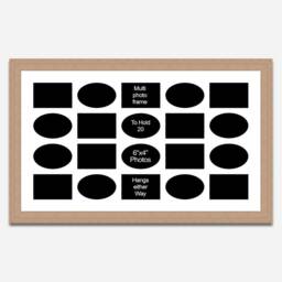 Large Oak Veneer Collage Frame - Multi-Photo, Holds 20 6x4 Photos