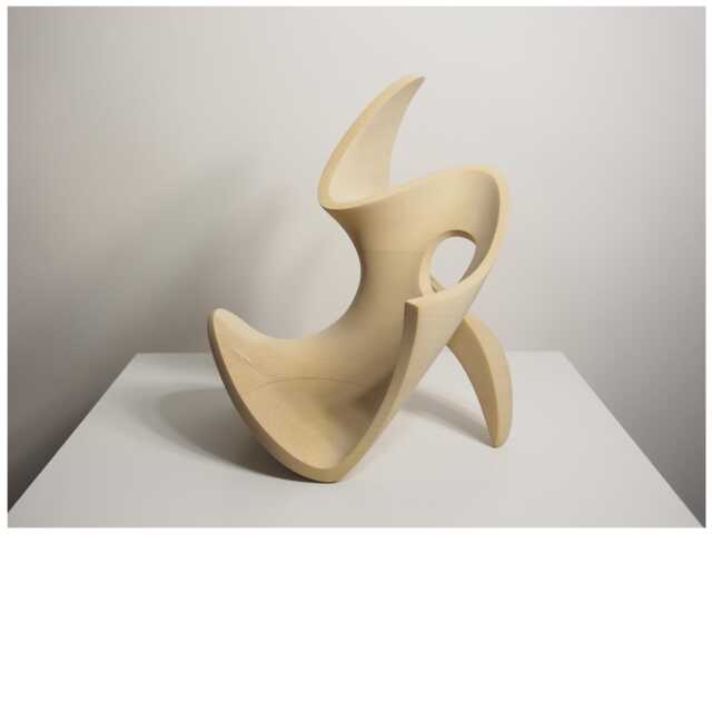 "Abstract Wood Sculpture - Original, Modern, Freestanding, Curvilinear ""Eternal Movement No.1" - image 1