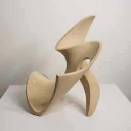 "Abstract Wood Sculpture - Original, Modern, Freestanding, Curvilinear ""Eternal Movement No.1" - thumbnail 2
