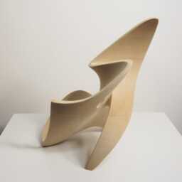 "Abstract Wood Sculpture - Original, Modern, Freestanding, Curvilinear ""Eternal Movement No.1" - thumbnail 3