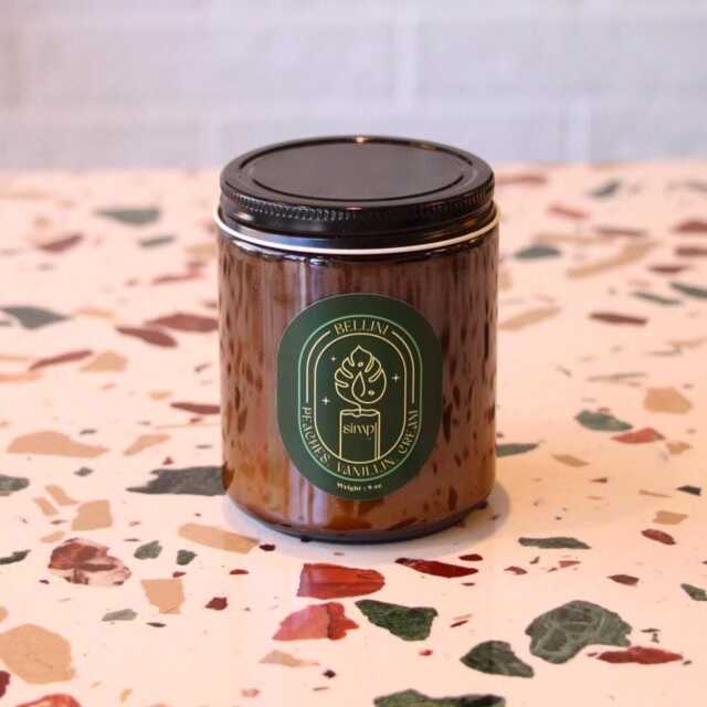 Bellini Peach Vanilla Soy Candle - 9Oz Minimalist Decor - image 1