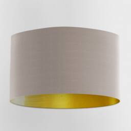 Dove Grey Velvet Lampshade With Brushed Gold Lining, Handmade Lampshades, Table Lamp Shade