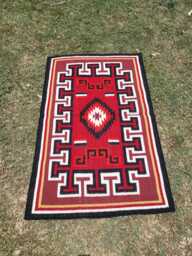 Red Navajo Rug Southwest Area Tribal Design Flatweave Country Wool Farmhouse Southwestern Handwoven Lodge Aztec 3x5 Ft Mexican 4x6 - thumbnail 1