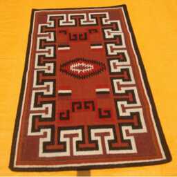 Red Navajo Rug Southwest Area Tribal Design Flatweave Country Wool Farmhouse Southwestern Handwoven Lodge Aztec 3x5 Ft Mexican 4x6 - thumbnail 2