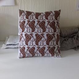 Handmade Knitted Border Collie Cushion Cover With Infill - thumbnail 2
