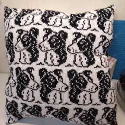 Handmade Knitted Border Collie Cushion Cover With Infill - thumbnail 3