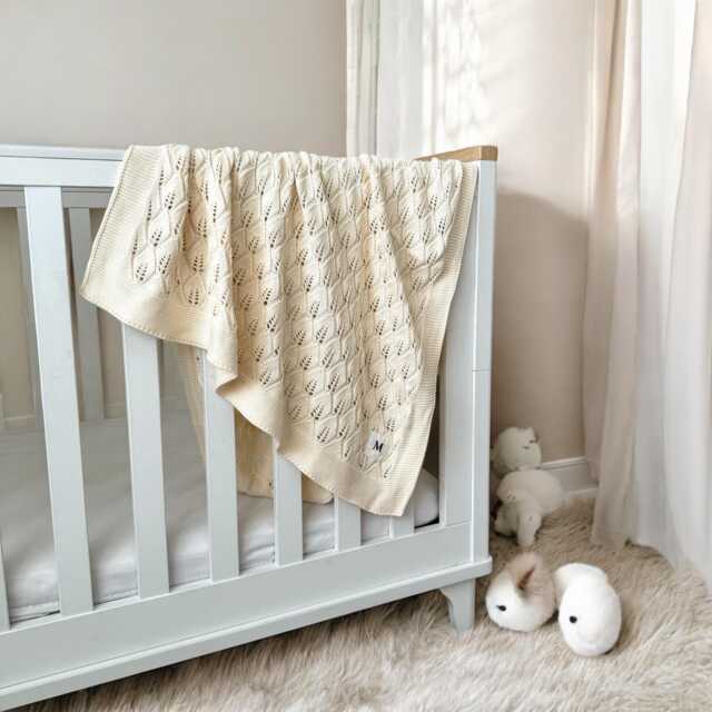 Rosewood Organic Cotton Baby Blanket Luxury Knit Heirloom Gift - image 1