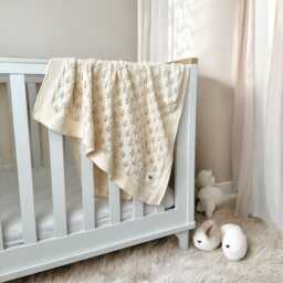 Rosewood Organic Cotton Baby Blanket Luxury Knit Heirloom Gift - thumbnail 1
