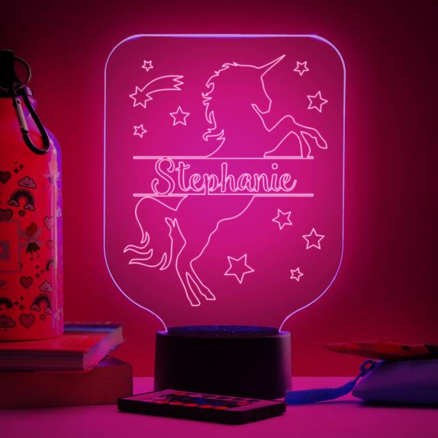 Personalised Unicorn Night Light Color Changing Led Kids Lamp - image 1