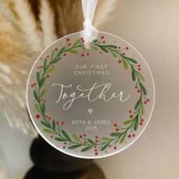 First Christmas Together Personalised Frosted Ornament - Couple Gift - thumbnail 2