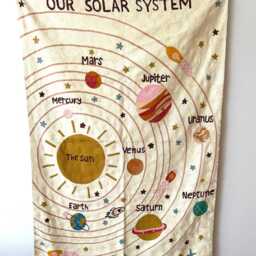 Handwoven Wool Solar System Tapestry Kashmiri Nursery Wall Hanging - thumbnail 3