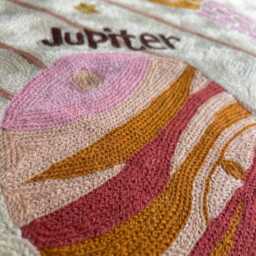Handwoven Wool Solar System Tapestry Kashmiri Nursery Wall Hanging - thumbnail 4