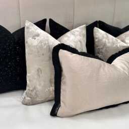 A Luxury Set Of 6 Black Cushions For Bed Or Sofa, Cushion Set, Pillow Covers Bed, Sofa & Chairs Handcrafted By The Couture Cushion - thumbnail 4