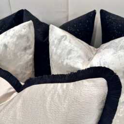 A Luxury Set Of 6 Black Cushions For Bed Or Sofa, Cushion Set, Pillow Covers Bed, Sofa & Chairs Handcrafted By The Couture Cushion - thumbnail 2