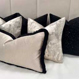A Luxury Set Of 6 Black Cushions For Bed Or Sofa, Cushion Set, Pillow Covers Bed, Sofa & Chairs Handcrafted By The Couture Cushion - thumbnail 3