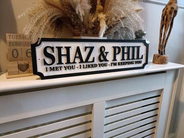 Couples Sign - I Met You-I Liked You - Im Keeping You Personalised Wall Mount Mdf Home Decor Gift Birthday Wedding Christmas - image 1