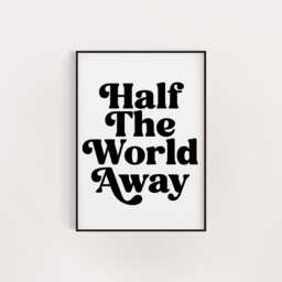 Music Lyric Poster Print Half The World Away, Retro Wall Art - thumbnail 2