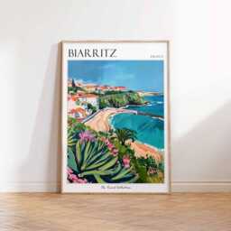 Biarritz France Travel Poster Coastal Beach Art Print - thumbnail 3