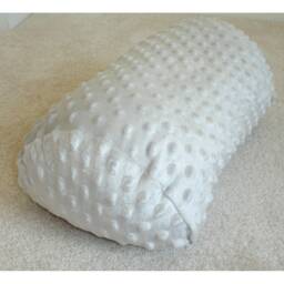 "Half Moon Bolster Cover Grey Minky Plush Cuddlesoft Fleece Solid Colour Raised Dots 16""x8""x4" - thumbnail 1