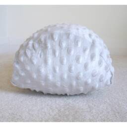 "Half Moon Bolster Cover Grey Minky Plush Cuddlesoft Fleece Solid Colour Raised Dots 16""x8""x4" - thumbnail 3