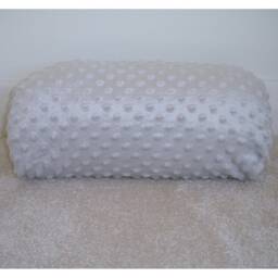 "Half Moon Bolster Cover Grey Minky Plush Cuddlesoft Fleece Solid Colour Raised Dots 16""x8""x4" - thumbnail 2
