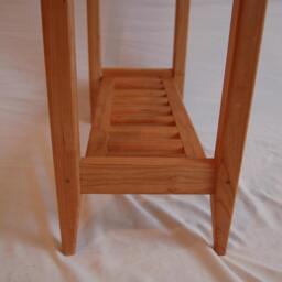 Cherry End Table With Slat Shelf - thumbnail 4