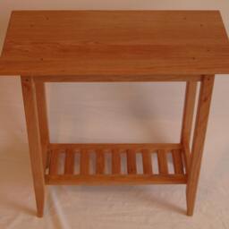 Cherry End Table With Slat Shelf - thumbnail 2