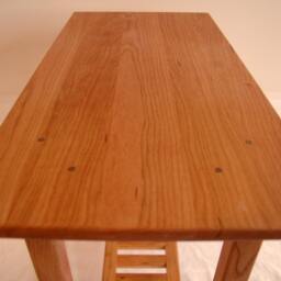 Cherry End Table With Slat Shelf - thumbnail 3