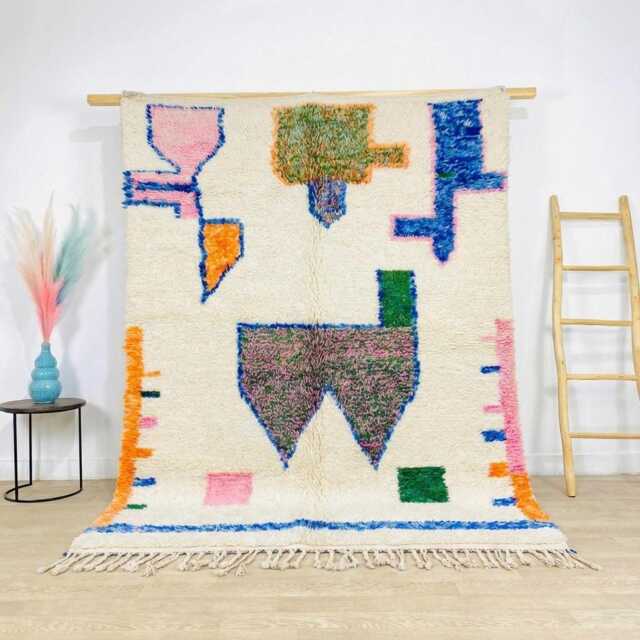 Playful Abstract Artistic Rug - Large Area Handmade Berber Shag Modern Boho Decor Custom Size Wool Carpet - image 1