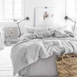 Light Gray Linen Pillowcase - Soft Stonewashed Flax Sham Custom Breathable Pillow Cover Cool Neutral Bedding Accent in European - thumbnail 2