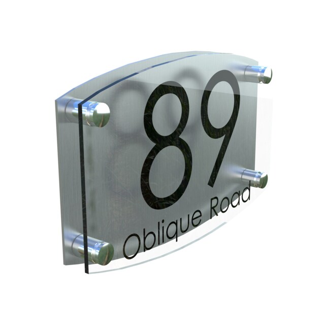Modern Contemporary Property Number Door Sign Plaque - Ema4-27B-S-C - image 1