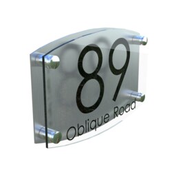 Modern Contemporary Property Number Door Sign Plaque - Ema4-27B-S-C - thumbnail 1