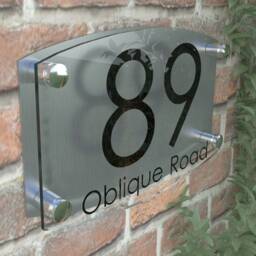 Modern Contemporary Property Number Door Sign Plaque - Ema4-27B-S-C - thumbnail 2