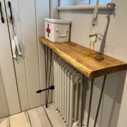 Foret Waney Live Edge Rustic Hairpin Leg Radiator Hallway Console Table Handcrafted With Solid Wood - thumbnail 2
