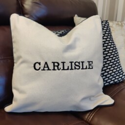 Personalised Piped Cotton Canvas Cushion Cover - thumbnail 1