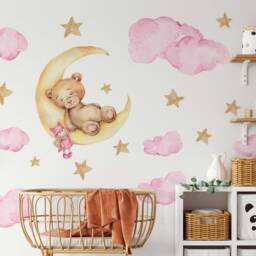Bear On Moon Nursery Wall Decal Repositionable Baby D??cor - thumbnail 4