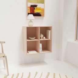 Handmade Birch Plywood Floating Bookcase Scandinavian Open Shelf