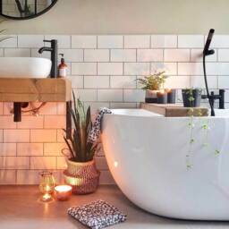 Floating Rustic Beam Washstand Solid Wood Bathroom Vanity Unit - thumbnail 3