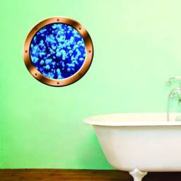 Underwater Blue Jellyfish Window Porthole Wall Decal Peel & Stick Under Water Marine Life - Vwaq Bp28 - thumbnail 1