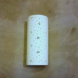 Perforated Ceramic Wall Sconce Handmade Cylinder Light Fixture - thumbnail 4