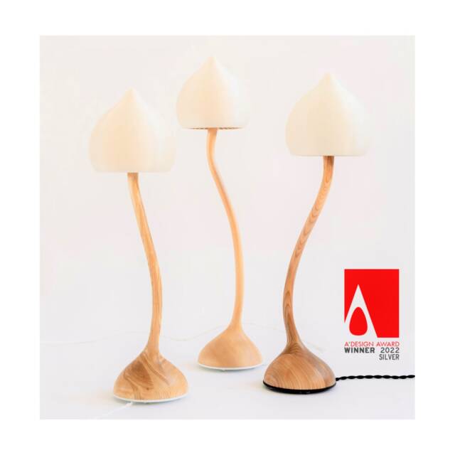 Handmade Wooden Mushroom Lamp Award Winning Ecological Decor - image 1