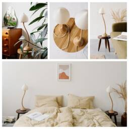 Handmade Wooden Mushroom Lamp Award Winning Ecological Decor - thumbnail 2